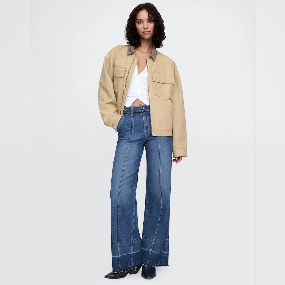 High Rise Stride Seamed Wide-leg Jeans - 31